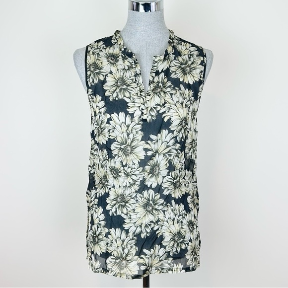 L'AGENCE Tops - L’AGENCE Silk Sunflower Floral Sleeveless Blouse Tank